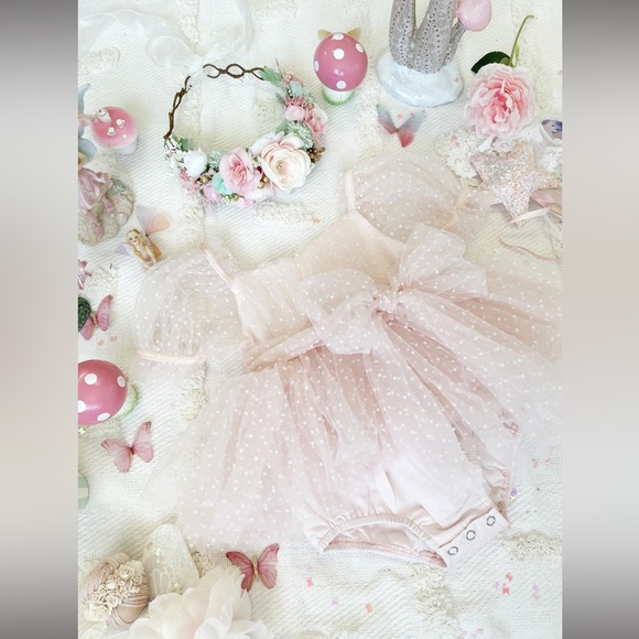 ARABELLA & ROSE TINKERBELL DRESS ROMPER PASTEL PINK - Picture 6 of 10